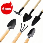 Resim Ev Kullanımı İçin 6 Çeşit Bahçe Aracı Seti, Sebze Yetiştirme İçin Uygun, Bahçe Estetiğini Geliştirir, Toprağı Yıkar, Çiçek Kazıyarak, Saksı Bitkilerini Düzenler ve Küçük Kürekleme Görevleri İçin Uygun. 