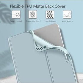 Resim M.TK moveteck İpad Air 11 inç 2024 6.nesil Uyumlu Klavyeli Tablet Kılıf Bluetooth Kalem Bölmeli Standlı, Buz Mavisi, Tek Ebat, klavye-air11-petrol 