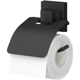 Resim Teknotel Easyfıx Yapıskanlı Kapaklı Wc Kağıtlık Mat Siyah Ef238 