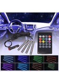 Resim Fiat Egea Hb Araç Içi Ayak Altı Led Sese Duyarlı Rgb 12 Led Kuman 