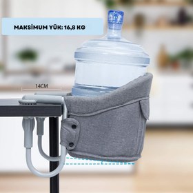 Resim 5 Nokta Emniyetli Taşınabilir Masaya Monte Mama Sandalyesi - Gri 