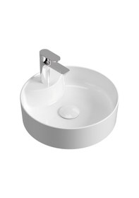 Resim Aqua Bagno "bianzo" Tezgah Üstü Lavabo, Batarya Delikli, 42 Cm Beyaz 