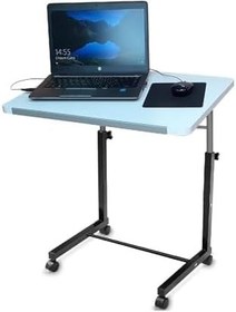 Resim Depolife Tekerlekli Notebook Laptop Çalışma Sehpası Eğim Ve Yükseklik Ayarlı Akrobat Ders Yemek Çekyat Masası 