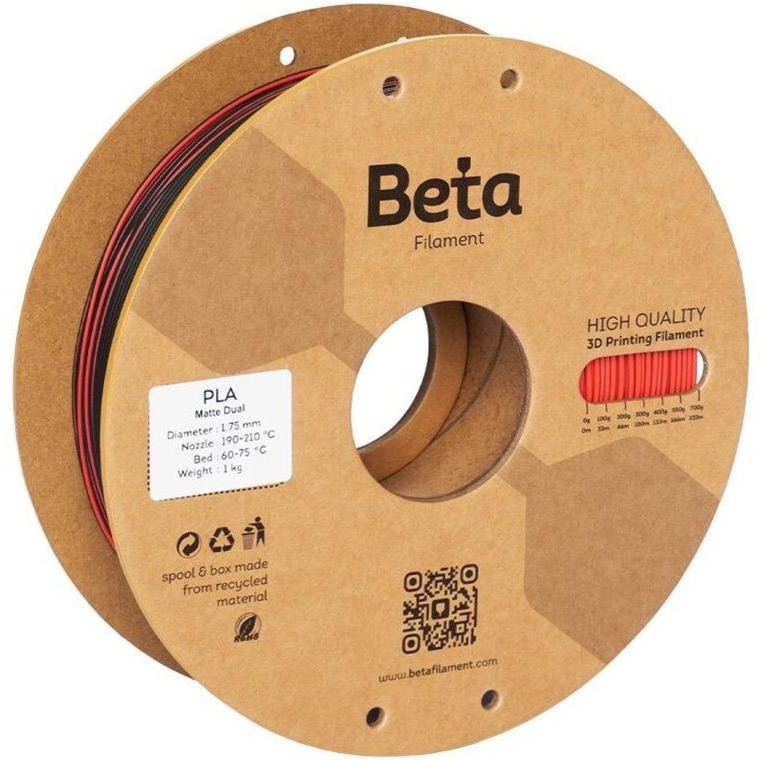 Beta Filament Beta PLA Matte Magic Black-Red Fiyatı ve Özelliklerı - Badem