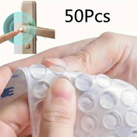 Resim 50 Adet Silikon Kapı Stoperi Tampon Pedi - Şeffaf, Kendinden Yapışkanlı Gürültü Azaltma ve Yüzey Koruması Kauçuk Ayaklar Dolaplar, Çekmeceler, Mobilya Için 
