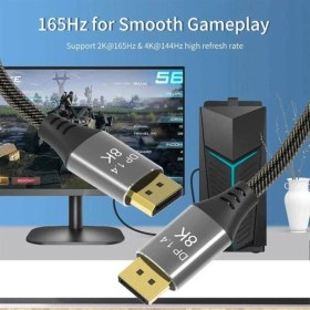 Resim Leonpro 2 Metre 8k UHD Displayport Kablo 1.4V Displayport Kablo 
