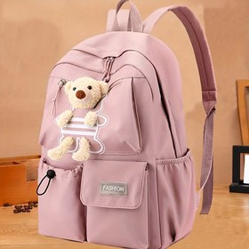 Resim Kadınlar ve Erkekler için Unisex Naylon Sırt Çantası - Ayarlanabilir Askılar, Çoklu Bölümler, Fermuar Kapatma, Minimalist Kore Stili Rahat Gündelik Sırt Çantası, İş, Seyahat, Seyahat Sırt Çantası, İş Çantası, Oyun Sever Ayı Tasarımı, Sağlam Yapı 