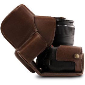 Resim MegaGear Nikon D3500 Suni Deri Fotoğraf Makinesi Kılıfı 