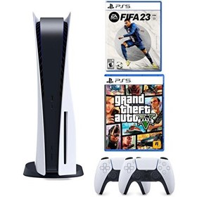 Resim Sony Playstation 5 Diskli + 2. Dualsense Kol + Fifa 23 + Gta 5 (İthalatçı Garantili) 