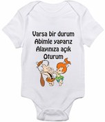 Resim venüsdijital Abi Kardeş Bam Bam Baskılı Bebek Body Zıbın 