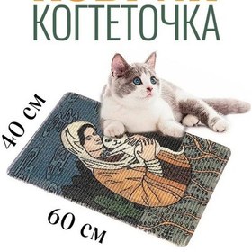 Resim Kendinden Yapışkanlı Kedi Tırmalama Halısı 389854064 