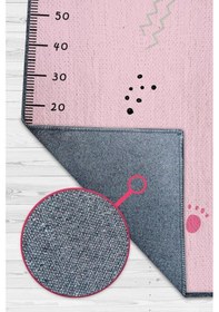 Resim Homshtag Kızım Büyüyor Metreli Pembe Çocuk Odası Halısı Minimal Çocuk Halısı Çok Renkli 