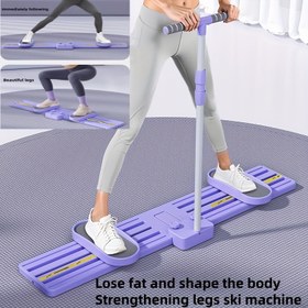 Resim Çok Amaçlı Fitness Tahtası, Kayak Makinesi Pelvik Taban Antrenörü, Katlanabilir Ayarlanabilir Yükseklikli Tutamaklı 2’si 1 Arada Bacak Egzersiz Ekipmanı, Yoga ve Pilates Tam Vücut İnceltme Antrenörü, Ev Kullanımı ve Seyahat İçin Uygun - Bacaklar ve Bel için Evrensel Yanık Egzersiz Cihazı, Unisex 