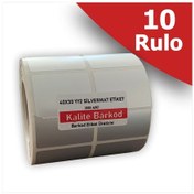 Resim 40x30 yanyana 2 li Silvermat Etiket | 10 Rulo Demirbaş Etiketi 