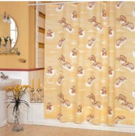 Resim Tropik Yunus Banyo (Duş) Perdesi-Iki Kanat Çok Renkli 