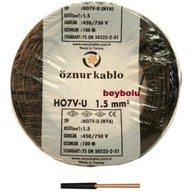 Resim 1,5 Mm Siyah Öznur Kablo Tse Li , 1,5 Nya Öznur Kablo 100 Metre 