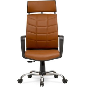 Resim Efes Yönetici Makam - Ofis Müdür - Büro - Çalışma Koltuğu Renk Krom Ayaklı Taba 