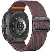 Resim Samsung Uyumlu Galaxy Watch Ultra 47mm İçin Naylon Kayış Elastik Yedek Saat Bandı - Mor 