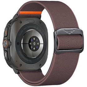 Resim Samsung Uyumlu Galaxy Watch Ultra 47mm İçin Naylon Kayış Elastik Yedek Saat Bandı - Mor 