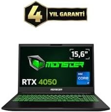 Resim Monster Abra A5 V20.7.4 Intel Core i7 13620H 16 GB RAM 1 TB SSD 6 GB RTX 4050 Freedos 15,6" FHD 165 Hz Oyun Bilgisayarı 