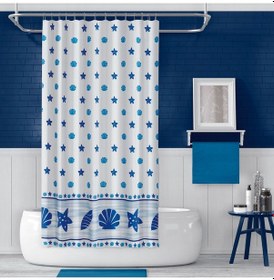 Resim Banyo Perdesi 4910 2x110x200, Perde Borusu Askı Aparatı Köşe Boru Beyaz Hediyeli, Duş Perdesi Seti Çok Renkli 