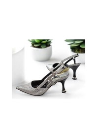 Resim Ispartalılar 9826 Kadın Topuklu Ayakkabı 8 Cm Abiye Düğün Nişan Kına Gecesi Ayakkabısı GÜMÜŞ 