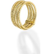 Resim İtalyan Tasarım Çoklu Altın Yüzük 