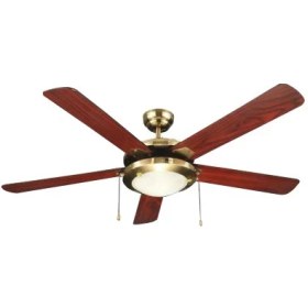 Resim Kaşkar Aydınlatmalı 5 Kanatlı Ahşap Tavan Vantilatörü D52018 