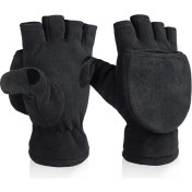 Resim Pengfushop5 Siyah Stil S Beden Ozero Kış Eldivenleri Erkek Polar Eldiven 3m Thinsulate Cabrio Rüzgar Geçirmez Termal Sıcak Mitten Parmaksız Eldiven (Yurt Dışından) 