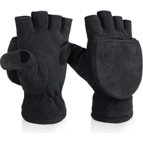 Resim Pengfushop5 Siyah Stil S Beden Ozero Kış Eldivenleri Erkek Polar Eldiven 3m Thinsulate Cabrio Rüzgar Geçirmez Termal Sıcak Mitten Parmaksız Eldiven (Yurt Dışından) 