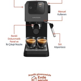 Resim Grundig KSM 4330 Delisia Coffee Yarı Otomatik Süt Köpürtücülü Espresso Makinesi 