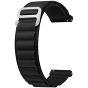 Resim Forzacase Amazfit Pace / Pace 2 İçin Kancalı Kumaş Kordon Kayış - Fc156 Siyah 
