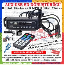Resim Oto Teyp Çevirici Aux Usb Sd Kart Bluetooth Dönüştürücü Kaliteli (516207041) 