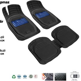 Resim Renault Clio 3 HB 2013 HASIR DESEN 3D UNİVERSAL UYUMLU PASPAS MAVİ 