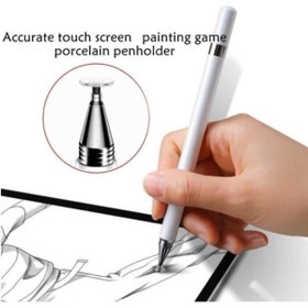 Resim TEKNETSTORE Samsung Galaxy Tab A8 10.5 Sm-x200 Sm-x205 Uyumlu 2 In 1 Stylus Kalem Özel Tasarım Ve Çizim Kalemi 