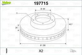 Resim ON FREN DISK AYNASI MITSUBISHI GRANDIS 2.4I VALEO 197715 Valeo