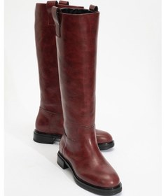 Resim Luvishoes Luvi Shoes Alaska Bordo Cilt Kadın Binici Çizme Bordo 