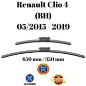 Resim Renault Clio 4 Bh 2015 2016 2017 2018 2019 Uyumlu Ön Cam Muz Tipi Silecek Süpürgesi Seti 650/350mm Silbak 