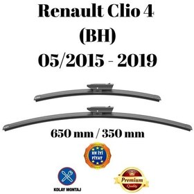 Resim Renault Clio 4 Bh 2015 2016 2017 2018 2019 Uyumlu Ön Cam Muz Tipi Silecek Süpürgesi Seti 650/350mm Silbak 