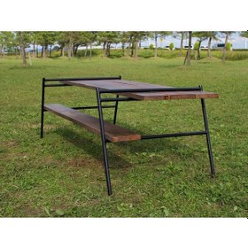 Resim Bahçe Bankı Metal Tasarım Ahşap Bank Modeli Sarı 