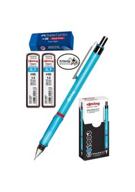 Resim 0.7 Uçlu Kalem Kalem Ucu Ve Sınav Silgisi 1 Paket 07 Uçlu Kalem Mekanik Versatil Rotring Visuclick Kalem Mavi 