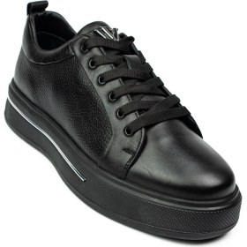 Resim Voyager 054 Siyah Deri Erkek Sneaker 