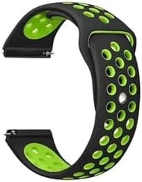 Resim Gpack Ticwatch E3 ile Uyumlu Kordon, Delikli Çift Renk Silikon, Yeşil 