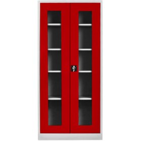 Resim Jessan Ofis Camlı 198 lik Dosya Dolabı Gri-Kırmızı 