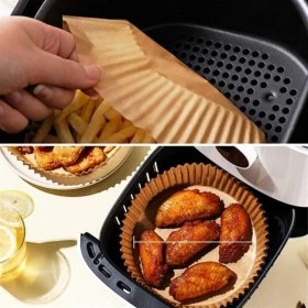 Resim 5dm-50 Adet Air Fryer Pişirme Kağıdı Tek Kullanımlık Hava Fritöz Yağ Geçirmez Yapışmaz Tabak Model 