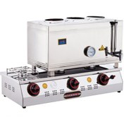 Resim Işıkgaz Silverinox 60 Lık Lpg Tüplü 40 Litre 3 Demlikli Çay Kazanı CE VE GAZMER BELGELİ - 304 KALİTE