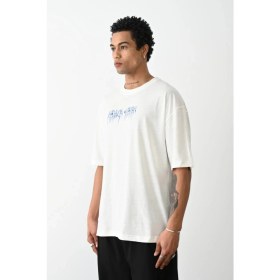 Resim Marsilyan Baskılı Oversize T-Shirt - Beyaz - 