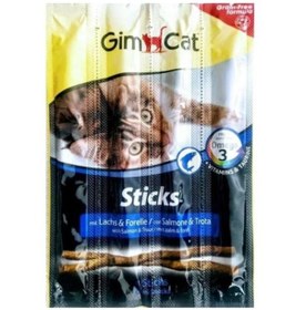 Resim Gimcat Tahılsız Alabalık ve Somonlu Sticks Kedi Ödül Çubukları 4 x 5 G 
