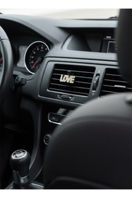 Resim ÇiçekAntalya Taşlı Klima Izgara ve Torpido Süsü Love Taşlı Gold Prenses Altın Rengi 