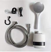 Resim Xuweiwei Katlanabilir Portatif Duş Kovası Siyah Ve Beyaz Fiçısız Usb Şarjlı Kamp Seyahat Bahçe Dayanıklı Plastik 